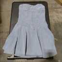 Denim Wash Water Wrapped Chest Backless Zipper Flounced Skirt (S, Light Blue)