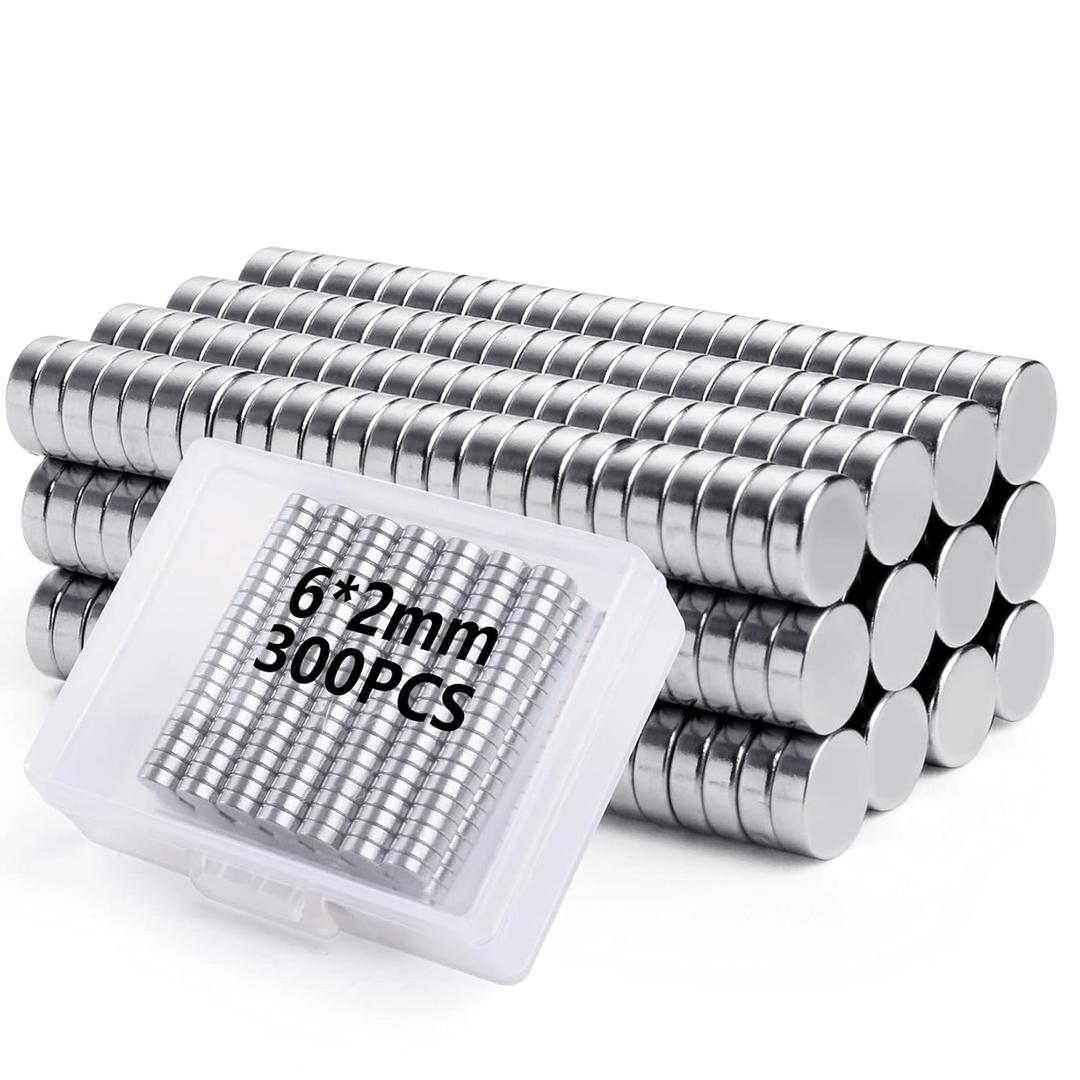 VNDUEEY 300Pcs Refrigerator Magnets, Small Magnets, Fridge Magnets, Whiteboard Magnets, Tiny Magnets, Round Magnets, Mini Magnets for Crafts, Miniatures, Nails, Office, Kitchen