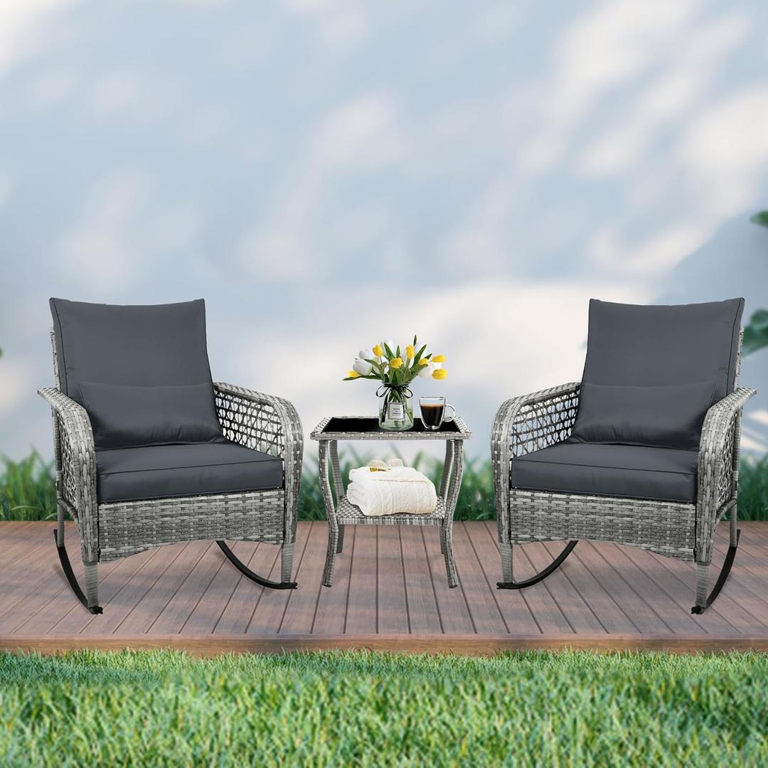 Furniture Set, Cushions for Garden (Dark Grey), 2 Pillows, And 2 Cushions  