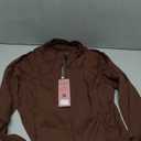 Women BBL Jacket Full Zip UP Workout Athletic Cropped Jacket wIth Thumb Holes Running Yoga Sportswear (Large, Roasted Brown)
