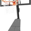 Portable Basketball Hoop System with 44 Inch Shatterproof Backboard, 4.8FT-10FT Adjustable Height Basketball Goal Outdoor for Youth/Teens/Adults Indoor Outdoor (Pale White)