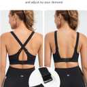 Yvette Supportive Sports Bra Adjustable Straps Plus Size Workout Running High Impact Sports Bras for Women Sewn in Pads (Black, L)