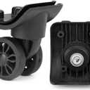 1 Pair Luggage Wheels Replacement Black Suitcase Wheels Replacement Parts Caster Trunk Wheels Luggage Suitcase Trolley, Double-Row Wheels