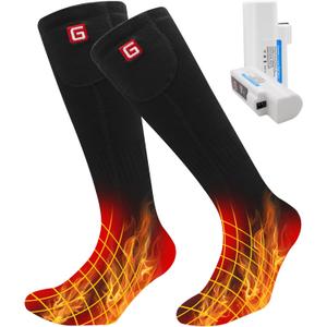Heated Socks for Men Women,3.7V 2200mAh Battery Powered Cold Weather Rechargeable Electric Socks,Warm Electric Socks Outdoor Riding Camping Hiking Motorcycle Skiing Warm Winter Socks, L