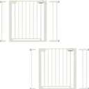 29.5-40.6" Magnetic Baby Gate for Stairs, Baby Safety Essentials, Auto Close Gate for Doorways, Easy Install Pressure Mounted Dog Gate Indoor, Pet Gates for Dogs, White (2 Pack)