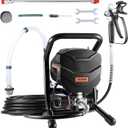 VEVOR Stand Airless Paint Sprayer, 650W High Efficiency Airless Sprayer, 3000PSI Electric Paint Sprayer Machine Extension Rod and Cleaning Kits for Interior and Exterior Furniture/Fence/Home/House