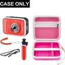 Kid Toy Camera Case for VTech Kidizoom Creator Cam Video Camera, Hard Travel Carrying Storage with Accessories Pocket - Pink