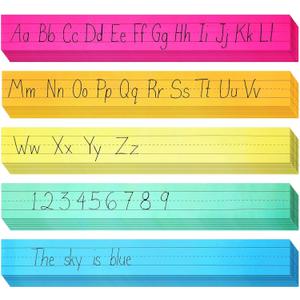 Juvale Colored Sentence Strips - 100 Count, 3 x 24 in, 5 Pastel Colors - Lined Paper Strips for Teacher Supplies & Classroom Organization