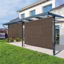 SUNNY GUARD Outdoor Roller Shades 8' W x 8' H Privacy UV Block 230GSM Heavy-Duty HDPE with Splicing Design, Cordless Patio Roll Up Blinds for Porch, Pergola, Deck, Balcony, Mocha