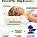 Cloud Support Pillow Sleep Support Pillow, Memory Ergonomic Pillows for Neck Pain Relief with Breathable Pillowcase, 3 Sleep Zones, 2 Types of Neck Support, Suitable for Back/Side/Stomach Sleeping, Medium