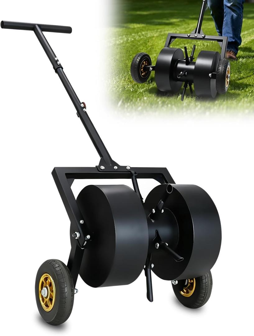 Rolling Lawn Aerator, Manual Lawn Aerator Roller Tool with Wheels