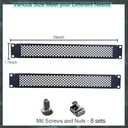 1U Blank Rack Mount Panel, 19 Inch Disassembled Cable Management Panel Spacer W/Brush for Server Network Rack Enclosure Cabinet (2pcs-Venting)