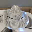 Tisancy LED Lights Cowboy Cowgirl Hat Flashing LED Lights Cowgirl Hat for Wedding Western Bachelorette Party,40pcs