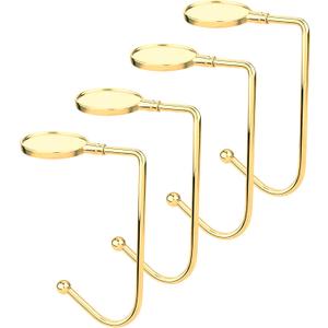 Komotu Christmas Stocking Holder for Mantle - 4 Pack Non-Slip Stocking Mantel Holders Hooks Hanger for Christmas Xmas Fireplace and Party Decoration (Gold)