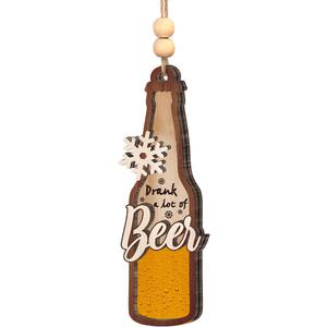 Beer Ornaments 2025, 2 Layers Wooden Christmas Tree Ornaments, for Beer Drinkers, Beer Christmas Ornament for Christmas Tree Decorations, Beer Lovers Gifts for Men Women