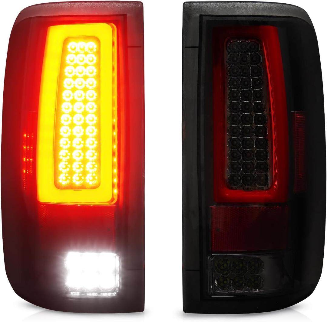 LED Tail Light for 2004 2005 2006 2007 2008 Ford F150, Rear Taillight Assembly, FO2800182 FO2801182 5L3Z13405CA 6L3Z13405BA 4L3Z13405AA (Smoked Lens)