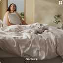 Bedsure Cotton Duvet Cover Full - Luxury Slub Weave 100% Cotton Duvet Cover Set, PureWoven Bedding Set with a Linen Like Textured, Easy Change, Natural Linen, 80" x 90"