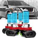 Upgraded Halogen Headlight Bulbs Fit For Nissan Pathfinder 2017-2020,H11/H8/H9 High Beam H11/H8/H9 Low Beam High Performance Headlights,6000K White,Plug n Play,4-Pack