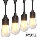 XMCOSY+ 120FT Outdoor String Lights Waterproof - LED Patio Hanging Lights for Outside Porch Backyard Gazebo Garden, Commercial Grade 42 Edison Bulbs