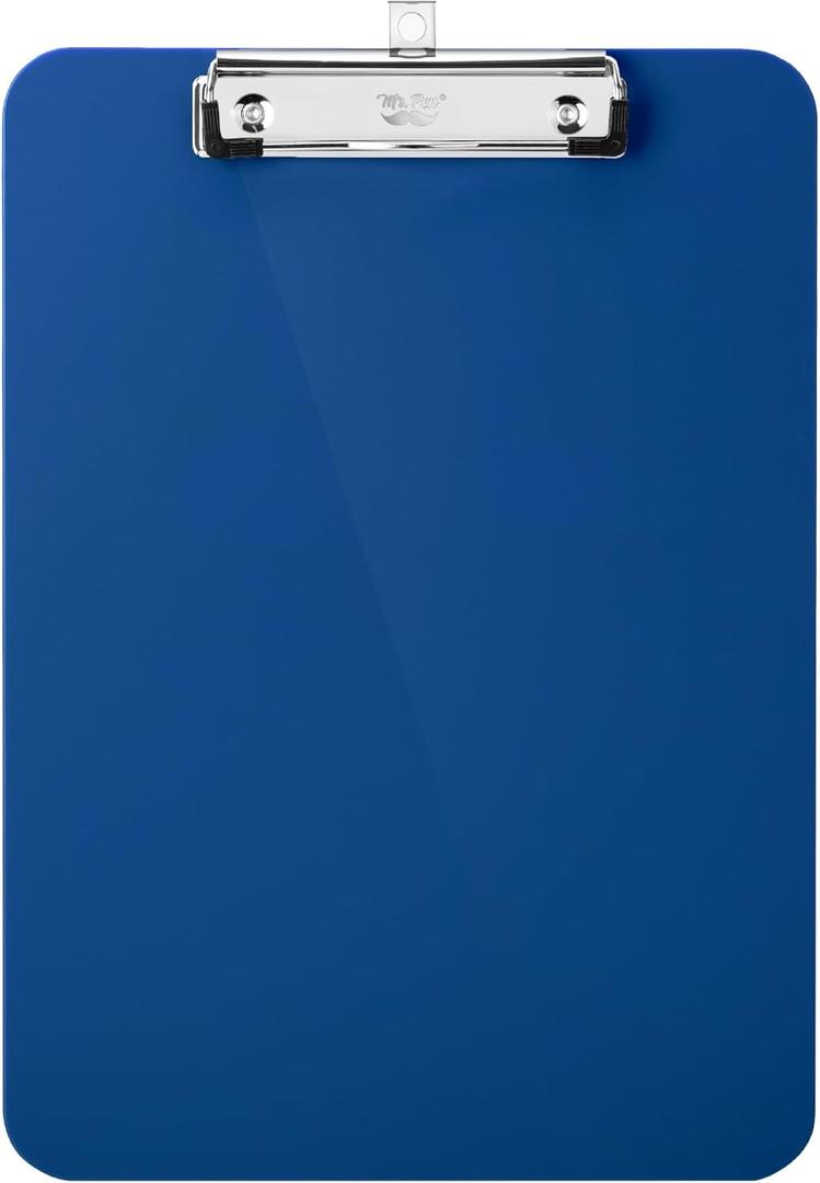 Mr. Pen- Plastic Clipboard, 12.5 x 9, Navy Blue, Clipboard Plastic, Low-Profile Metal Clip with Retractable Hanging Hole