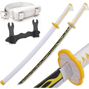 Zisu Demon Katana Sword, About 41 inches, Hashira Pillars & Protagonist Katana for Cosplay Purpose, Anime Original Texture (Yellow)