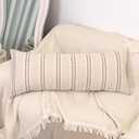 Natural Burlap Linen Throw Pillow Cover 14x36 inch, Decorative Accent Pillowcase Farmhouse Cushion Case Home Decor for Couch Living Room Bed Sofa, Pack of 1 (Cover Only) (Grey)
