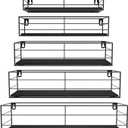 CRUGLA Floating Shelves Wall Mounted Set of 5, Black Hanging Storage Wall Shelf for Bathroom, Kitchen, Bedroom, Living Room Home Decor