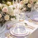 Nervure 350PCS Gold Plastic Plates - Gold Plastic Dinnerware Sets for 50 Guests - 100 Disposable Plates, 150 Silverware, 50 Cups, 50 Napkins for Wedding & Party & Mothers Day