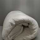 Luxurious Oversized Queen 98" x 98" Size Goose Down Fiber Waterfowl Feather Fiber Comforter Duvet, 100% Egyptian Cotton Cover, 56 oz. Fill Weight, Baffle Box Design, White Solid