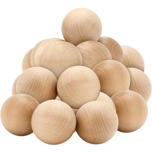 SOUJAP 50pcs 2 Inch Wooden Balls, 5cm Unfinished Wood Ball, Round Wooden Spheres for DIY Projects, Crafts