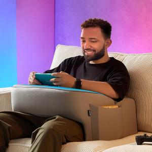 Reading Pillow for Gaming, Extra Large Laptop Pillow for Adult, Memory Foam Gaming Pillow for Reading, Working, Playing Steam Deck Switch or Sitting in Bed Floor Sofa(Grey) (Reading Pillow - Large)