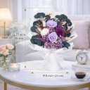 Bonsion Preserved Flowers for Delivery, Purple Rose Bouquet Gift for Women and Mom, Long Lasting Floral Arrangement for Birthday & Anniversary