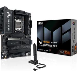 ASUS TUF Gaming X870E-PLUS WIFI7 AMD Motherboard, 16+2+1 Power Stages, PCIe 5.0, Four M.2 Slots