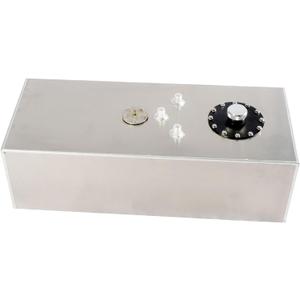 Universal 15 Gallon 57L Fuel Cell Tank Aluminum with Cap and Level Sender Polished Silver