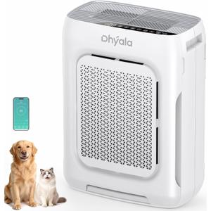 Air Purifier for Home Large Room up to 3000Ft², HEPA Air Purifier with Washable Double-Sided Filters, Smart WiFi, AQI Display, Air Cleaner for Pets, Allergies, Dust, Pollen, 15dB Sleep Mode, Fragrance