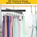 Legging Organizer for Closet, Pants Hangers with Clips Holds 20 Leggings, Jeans, Hats, Shorts, Socks, 360 Rotating Space Saving Hanging Lightweight Garment Hanger Storage 2Pcs