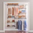 Rubbermaid Configurations Deluxe Custom Closet Kit, 3-6 Ft. Adjustable Metal Wire Shelving, Titanium Finish, Expandable Organization System, Hardware Included, for Home Closet/Pantry/Laundry/Mudroom