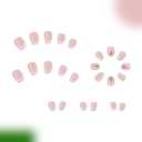 2 x Flower Press on Nails French Tip Fake Nails Short Almond Glue on Nails Cute Floral Acrylic Nails Nude Pink False Nails with Design Spring and Summer Nails Press on Full Cover Stick on Nails for Women