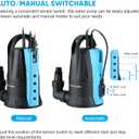 Sump Pump, 1/3 HP 1850GPH Automatic Submersible Utility Water Pump, Portable Electric Low Level Drain Water Removal Pump with Sensor Switch for Swimming Pool Basement Garden Pond Draining