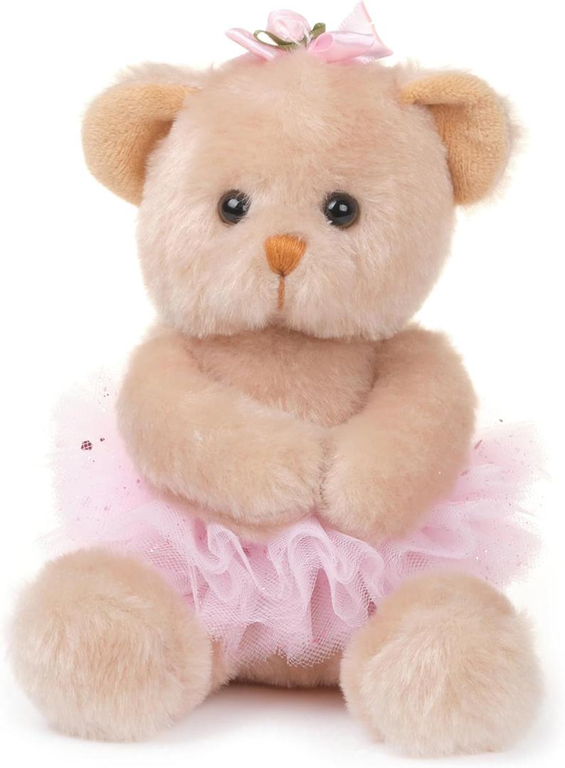 Bearington Collection Ballerina Stuffed Animal - Ballet Doll - Dance Recital Gifts for Girls - Bear Bella - 6"