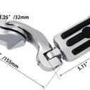 FOVPLUE 1.25" Highway Footpegs,Short Angled Adjustable Highway Pegs w/Mounts for Harley Touring Street Glide Electra Glide Road King Softail CVO Dyna Trike Sportster w/1-1/4" Engine Guard,Chrome#1