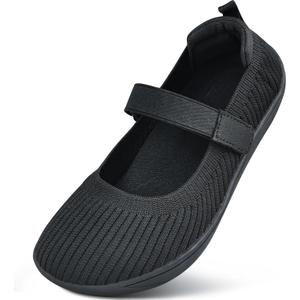 Women's Barefoot Mary Jane Flats - Wide Toe Box & Round Toe Knit Ballet Flat Shoes, Comfortable Dressy Casual Office Shoes, 6.5