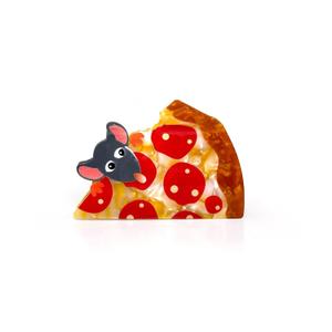 Pizza Rat Hair Claw Clip Inspired Hair Accessory for Thick & Thin Hair, Stylish Hold, Unique Gift for Pizza Lovers, 3.5 Inch Large Clip