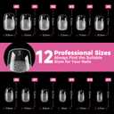 UNA GELLA Short Square & Squoval Gel Nail Tips 312pcs Short Round Square Nail Tips Pre Etched Soft Gel Clear Fake Nails Full Cover For Nails Extension DIY Salon 12 Sizes At Home