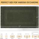 Waffle Bath Mat, Boho Woven Modern Bath Rug Absorbent Non Slip, Ultra Soft Bathroom Mats, Machine Washable Knit Bath Rugs with Tassels for Bathroom, Bedroom, Kitchen, Shower, Tub, 32"x20", Dark Green