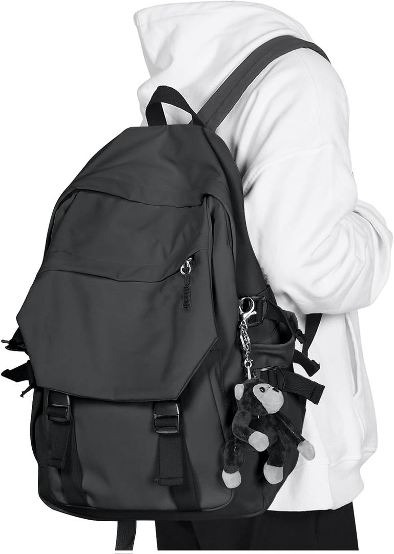 Casual Daypack Large upgraded version College Laptop Backpack for Men Women Water Resistant Lightweight School Bag Travel Rucksack for Sports High School Middle Bookbag for girls Size L(Dark grey)