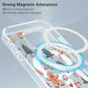 Christmas Case for iPhone 13/14,Cute Gingerbread Man Clear Magnetic Case,Compatible with MagSafe,Soft TPU Bumper Shockproof Protective Cover with Built-in Magnet Ring for Women