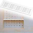 1 Pcs Aluminum Shower Niche Rectangular Shelf White 5/32"/ 4 mm Thick, Petal Design, Matte White Finish for 12" Prefabricated Niches, Fits 5/32" Grout Line