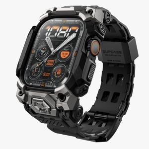 SUPCASE for Apple Watch Ultra 3/2/1 49mm Case with Band (Unicorn Beetle Ore), [Anti-Scratch] [Military-Grade Protection] Rugged Sport Men Bumper Case with Adjustable Strap Band, Black