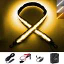 4FT 12V Led Light Strip Waterproof IP67, Dimmable Camping Awning Lights with 140 SMD 2835 LED Chips, Multi-Functional Use for RV, Car Tent, Camping, White/Warm White/Amber